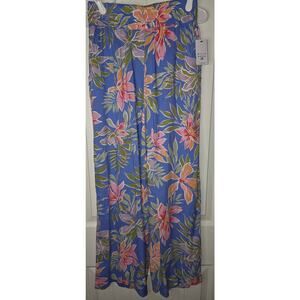 Billabong Seaside Beach Pants vibrant floral print elastic waistband NWT Small